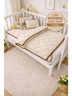 %100 Kuzu Yünü Bebek Çocuk Yorgan | Özel Çantalı Antialerjik Organik Doğal Yün Yorgan