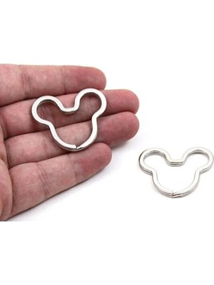 Madeforyou 1 Adet - 32X39 mm Nikel Kaplama Mıckey Mouse Anahtarlık Halkası