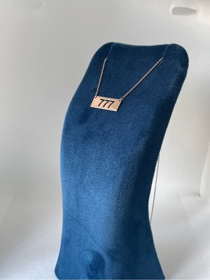 PremiumPort Roz Gümüş 777 Kolye, 925 Ayar, Lazer Kesim, Şık Takı Tasarımı