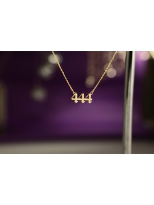 PremiumPort Şık Altın Renk 925 Ayar Gümüş 444 Kolye, Zarif Tasarım