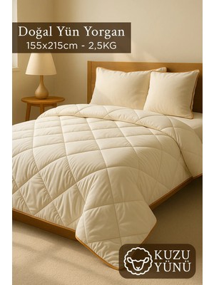 Tek Kişilik Kuzu Yünü %100 Doğal Yorgan | Özel Çantalı Organik Merinos Yün Yorgan