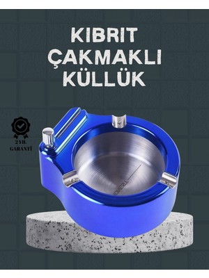 TeknoKapsül Masa Üstü Çakmaklı Küllük Paslanmaz Metal Gövde