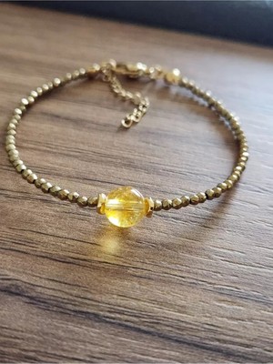 Home Sitrin Taşı ve Hematit Minimal Bileklik