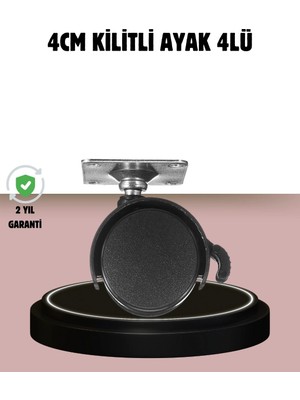 TeknoKapsül Kilitli 4 cm Tekerlek Ayak 4’lü Set Zemin Koruyucu