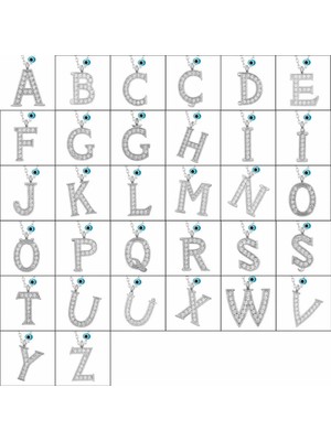 PremiumPort Parlak Gümüş Rodyum E Harfi Kadın Kolye, Şık ve Zarif Takı