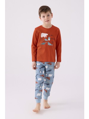 RolyPoly Erkek Çocuk Turuncu Pijama Takımı