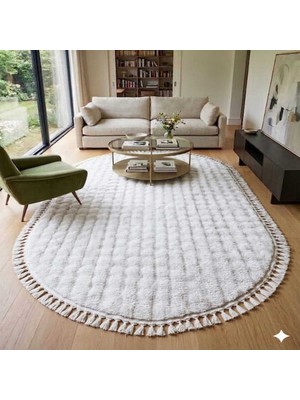 Modern Babıl Kar Beyaz Post Pelüş  Kaymaz  Taban 13ML Hav Yuksekliği  Var 2.2. Cmkalınlık