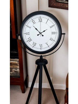 TeknoKapsül Black Tripod Ayaklı Saat