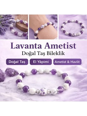 Home Doğaltaş Ametist ve Havlit Bileklik