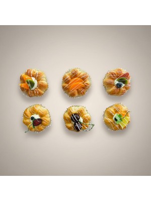 Vitrin Accessories Meyve Süslemeli Mini Tatlı Magnet Seti Mutfak, Buzdolabı, Ofis ve Hediye Için Dekoratif Ürün 6 Adet