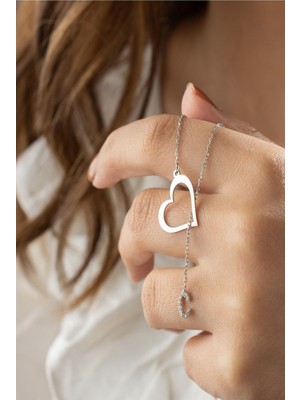 PremiumPort 925 Ayar Gümüş Kişiye Özel Harfli Kalp Kolye, Şık ve Zarif Takı