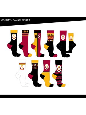 Çimpa Galatasaray 3'lü Yetişkin Orta Konç Çorap Karışık
