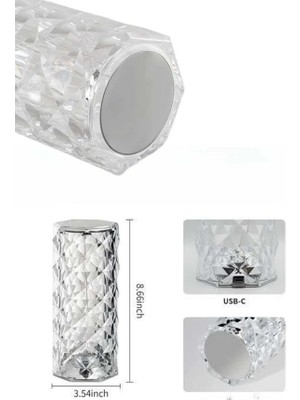 TeknoKapsül Yeni Nesil Kristal Masa Gece Lambası Dokunmatik Renk Değiştirebilen