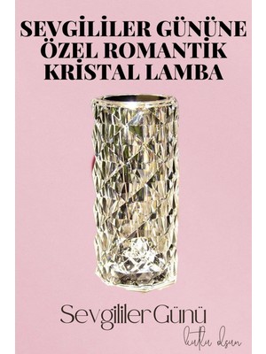 TeknoKapsül Sevgililer Gününe Özel Romantik Kristal Gece Lambası Sevgiliye Hediye