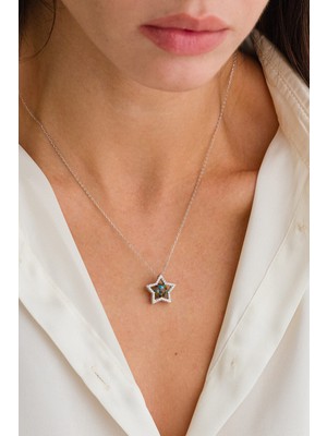 PremiumPort 925 Ayar Gümüş Miks Yıldız Kolye, Şık ve Zarif Tasarım