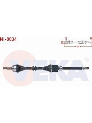 Otoco Nıssan Qashqaı (J11) 1.2 Dıg-T A-T 2014- Komple Aks Sağ Ön Uzunluk 938MM 39100-4ED2A