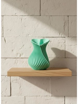 TeknoKapsül Kalpli Turkuaz Dekoratif Vazo 24 cm Tasarım