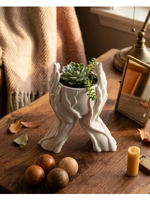 TeknoKapsül Minimalist El Tasarımlı Dekoratif 3D Saksı Vazo Masa Dekoru