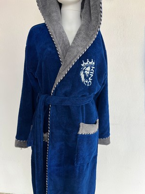 Triga Helix Biyeli Nakışlı Hediyelik Erkek Bornozu %100 Bambu Su Emici