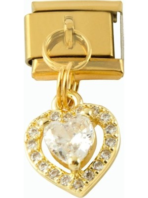 LTG Nova Zirkon Taşlı Sallatılı Çelik Charm