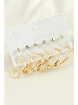 LTG Nova 12 Adet Taşlı Halka Küpe