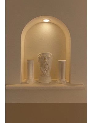 Sisay Home Sokrates Büstü ve Iki Sütunlu Dekoratif Set Biblo