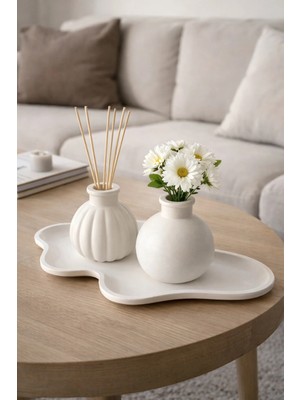 Sisay Home Dekoratif Vazo Seti | Orta Sehpa & Salon Dekoru