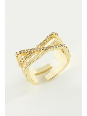 LTG Nova Üç Çizgili Zirkon Taşlı Yüzük