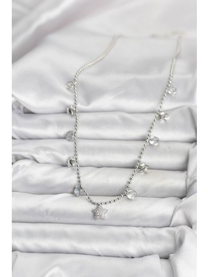 ForWhat Zarif Boyunlar Için Silver Pirinç Yıldız Kadın Kolye