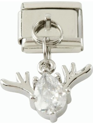 LTG Nova Geyik Zirkon Taşlı Sallatılı Çelik Charm