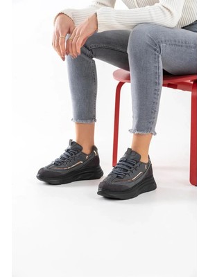 No 35 Moda Kalın Tabanlı Kırmızı Desenli Bağcıklı Unisex Beyaz Spor Ayakkabı