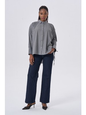 HANIQA Modern ve Şık Günlük Tasarım Çizgili Gömlek