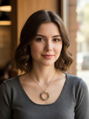 PremiumPort 925 Ayar Gümüş Yuvarlak Dorika Modeli Gold Kaplamalı Kadın Kolye