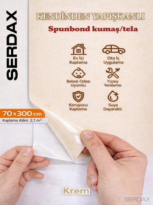 Serdax Extra Yapışkanlı Spunbond Kumaş/tela Kaplama Krem 70CM x 300CM