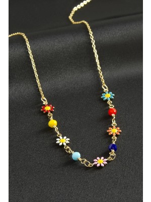 MidasTech Papatya Kristal Taşlı Mineli Kolye Nemere