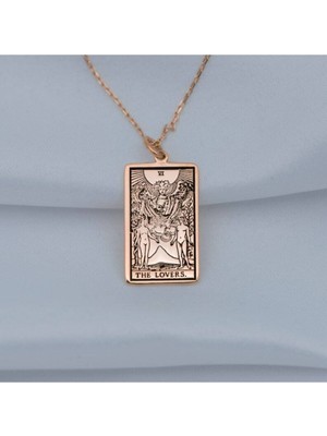 PremiumPort 24 Ayar Has Altın Kaplama Tarot Imparator Kolye, Şık ve Zarif Tasarım