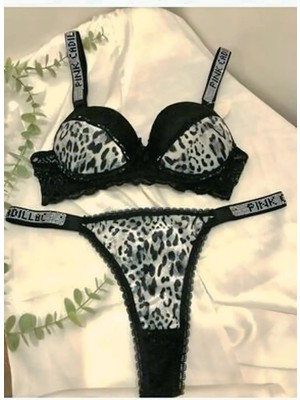 Pink Cadillac Leopar Desenli Destekli Sütyen