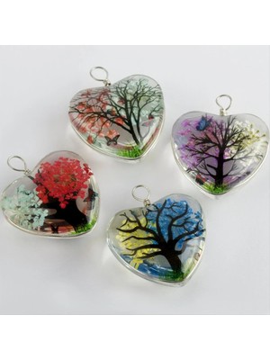 MidasTech Kalp Canlı Kolye Ucu 2,5 cm Nemere