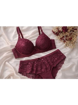 Doren “desteksiz Dantel Sütyen – Maroon Boş C Cup