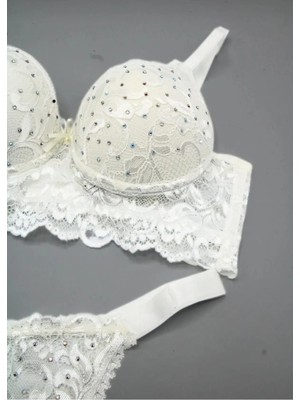 Pink Cadillac Serpme Taş Detaylı Sütyen Takımı