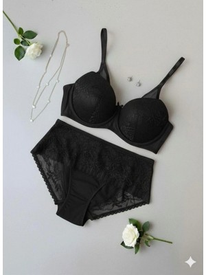 Doren Lüks Dantel Işlemeli Boş Kap Toparlayıcı Sütyen Seti - C Cup Özel Seri