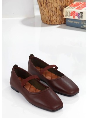 No 35 Moda Kare Burunlu Balerin Kadın Babet