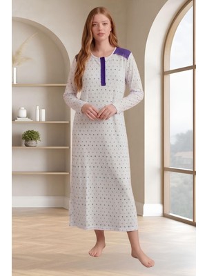 Mecit Pijama Mecit 6356 Mor Büyük Beden Kadın Gecelik