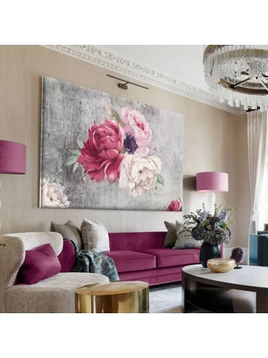 Harikabirev|gül Kurusu Kombini En Çok Sevilen Çiçek Tablosu|çerçevesiz Kanvas Tablo