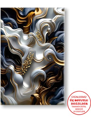 Harikabirev Kanvas-Duvar-Salon Tablosu Yağlı Boya Efektli Bitkili Soyut |tekli Dikey Çerçevesiz Tablo