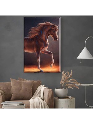 Harikabirev|şık At Tablosu 53 |çerçevesiz Kanvas Tablo