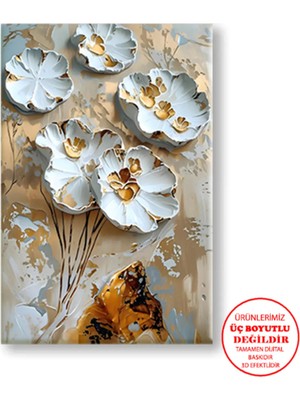 Harikabirev Kanvas-Duvar-Salon Tablosu Yağlı Boya Efektli Umut Çiçeği-05 |tekli Dikey Çerçevesiz Tablo
