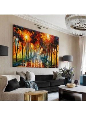 Harikabirev|kırmızı-Sarı Orman Tablosu |tekli Çerçevesiz Yatay Kanvas Tablo