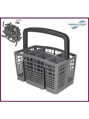 Çınaroğlu Ticaret Beko BKY-3503 Se Bulaşık Makinesi Stoper Çatal Kaşık Sepeti + Pas Koruyucu Kapak 50 Adet Beyaz Renk
