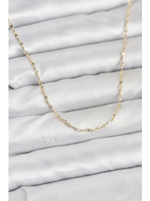 Vice Avm cm 14K Gold Renk Gemici Zincir Model 60 cm Kadın Kolye - TJ-BKO10936103548 Tg-V